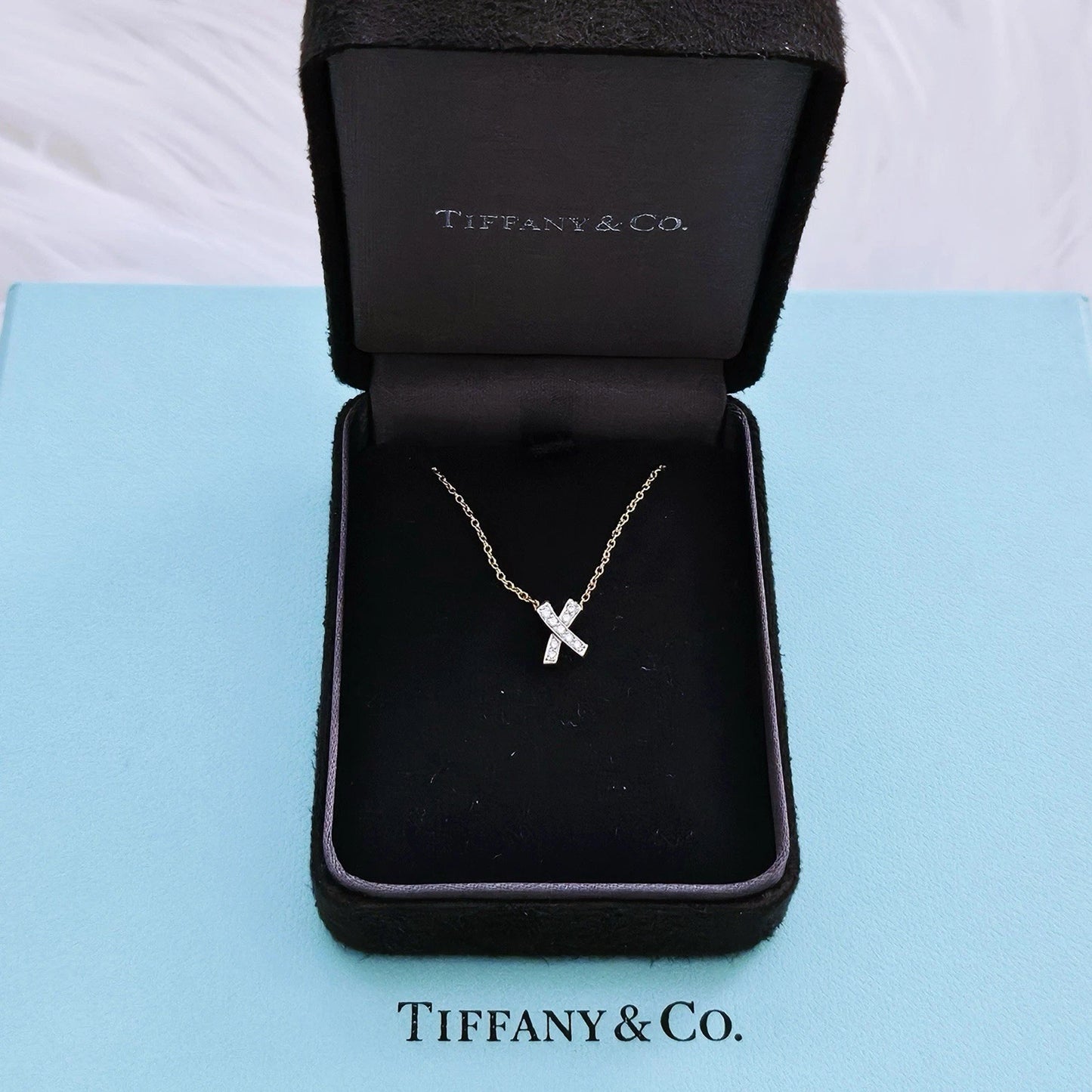 Tiffany & Co. Paloma Picasso Signature X Graffiti Diamond 18k PT950 Necklace