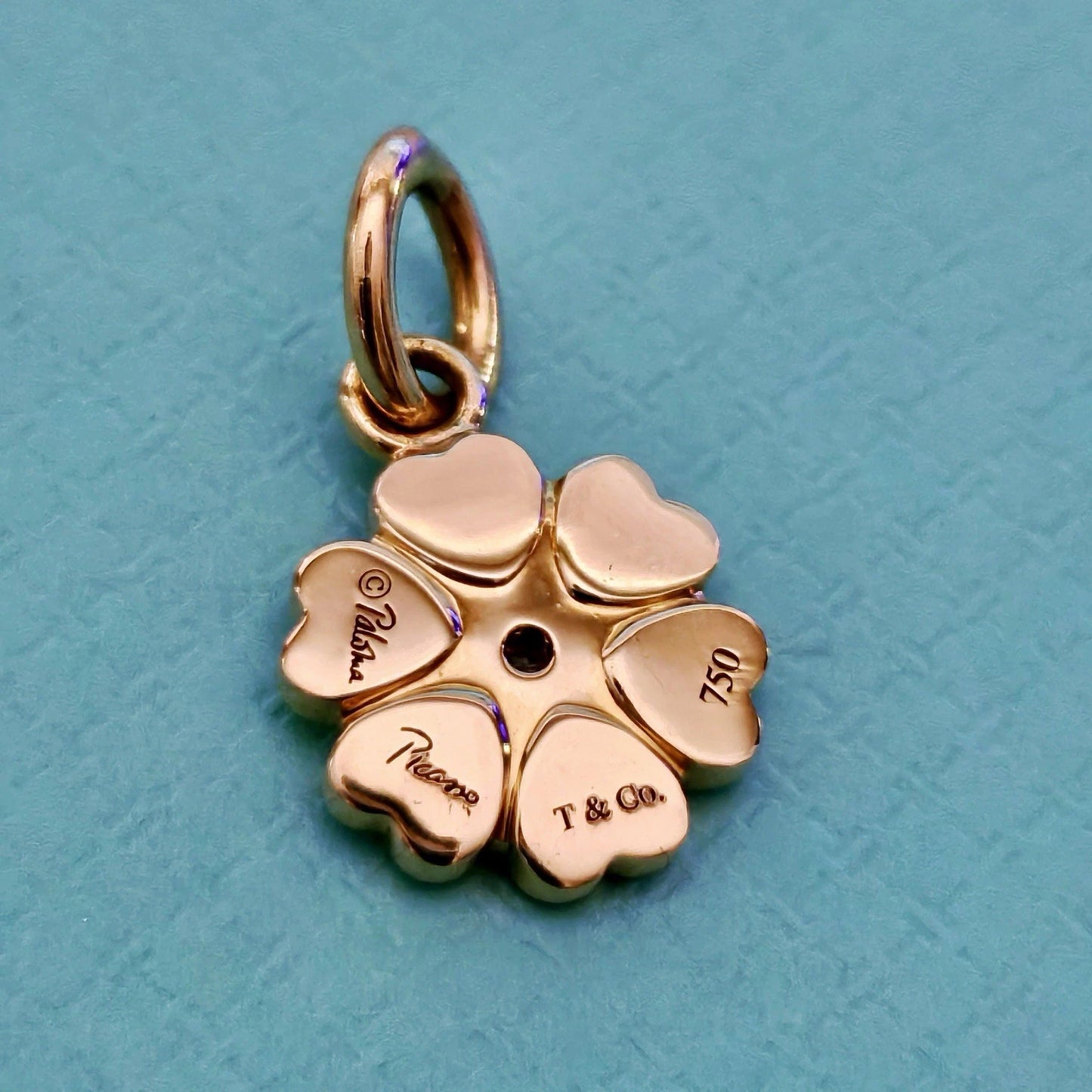 Vintage Tiffany & Co. Paloma Picasso 18k Diamond Crown Of Hearts Pendant Charm