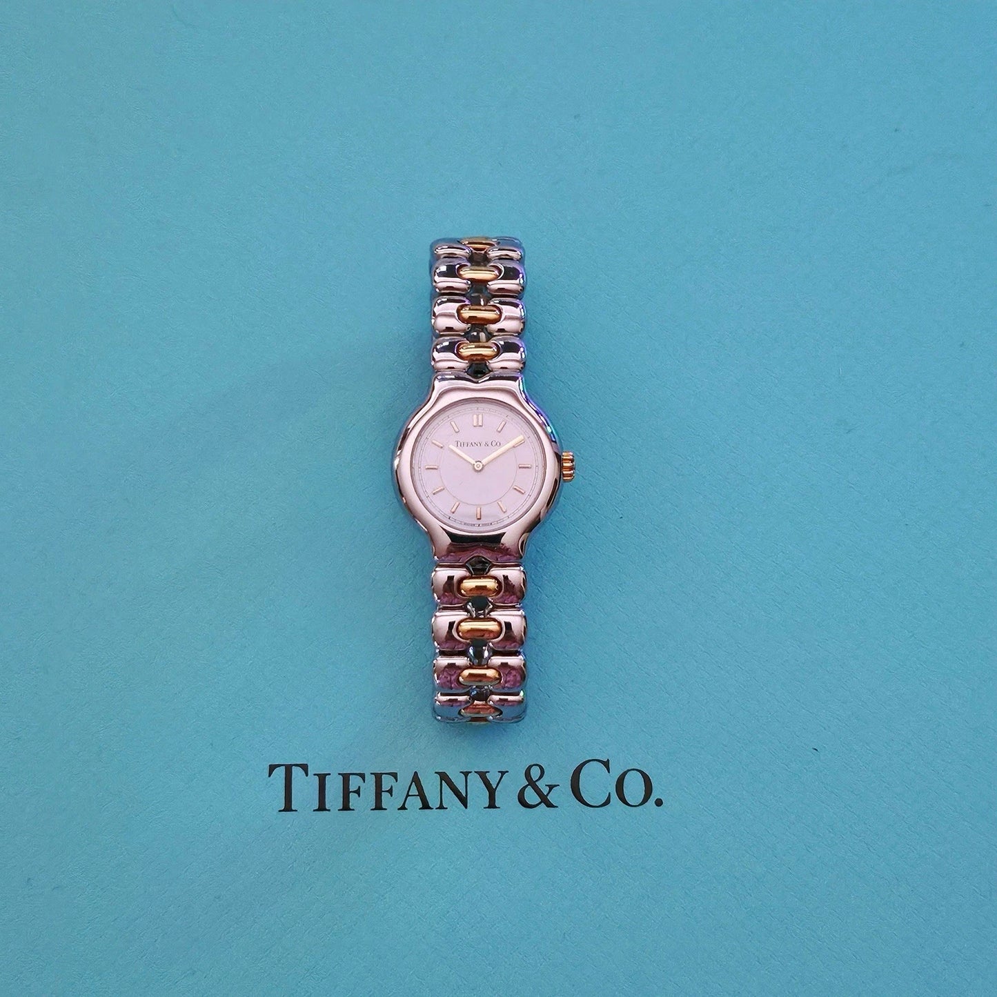 Vintage Tiffany & Co. TESORO 18k Yellow Gold Stainless Steel 2-Tone Quartz Watch