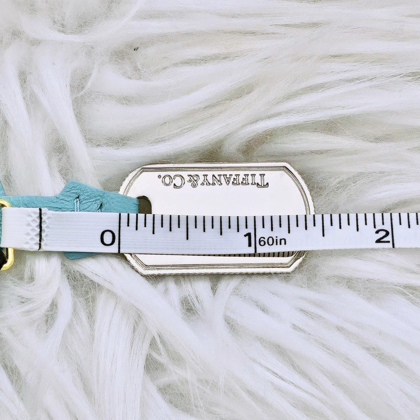 Tiffany & Co. Tiffany Blue Leather Clutchette Luggage Tag Sterling Silver