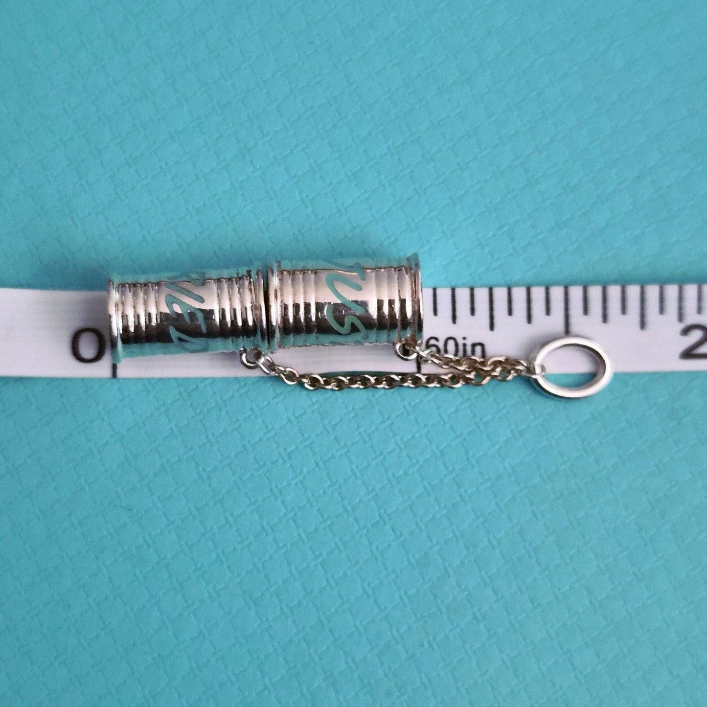 RARE Tiffany & Co. Blue Enamel “Just Married” Sterling Silver Charm Pendant
