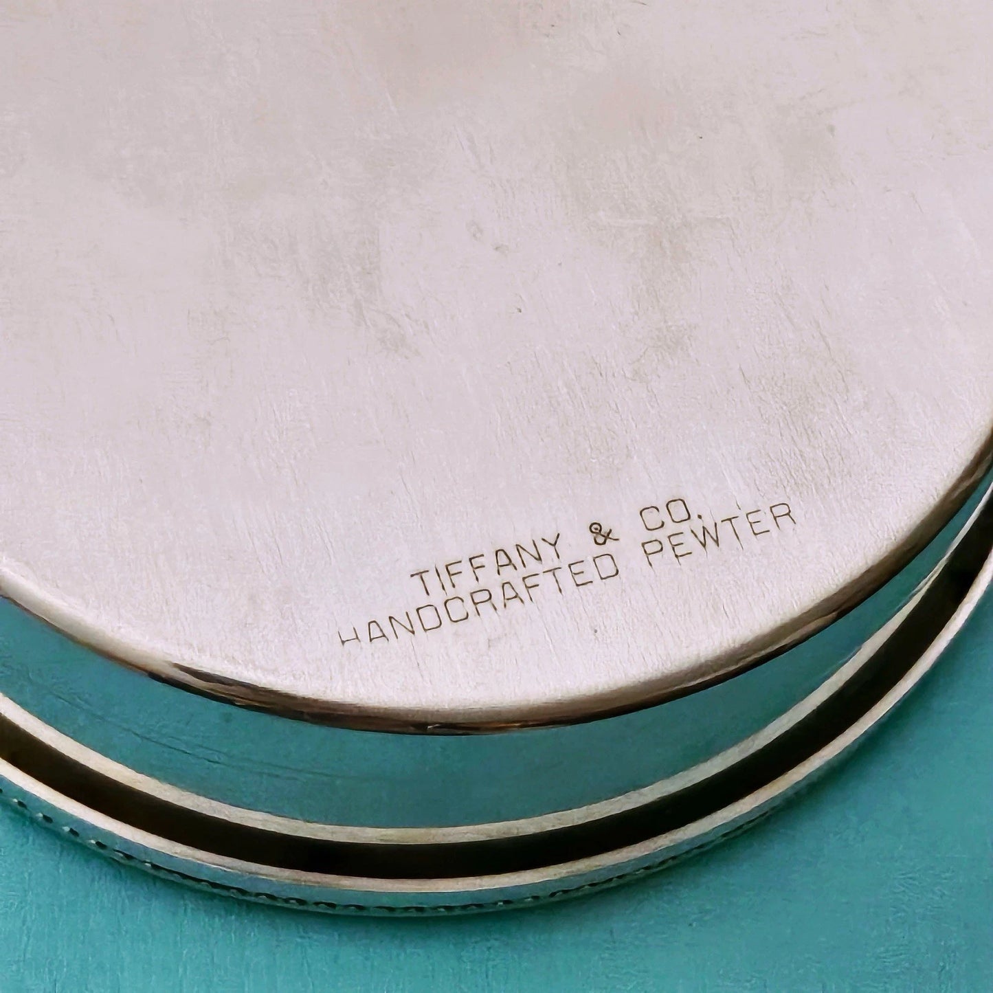 Vintage Tiffany & Co. Rabbit Engraved Silver Tone Handcrafted Pewter Jewelry Box