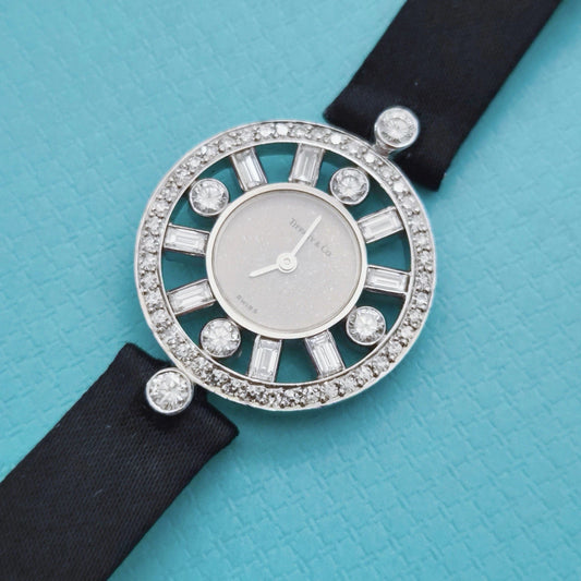 RARE Vintage 1984 Paloma Picasso 18k White Gold Diamond Cocktail Wrist Watch