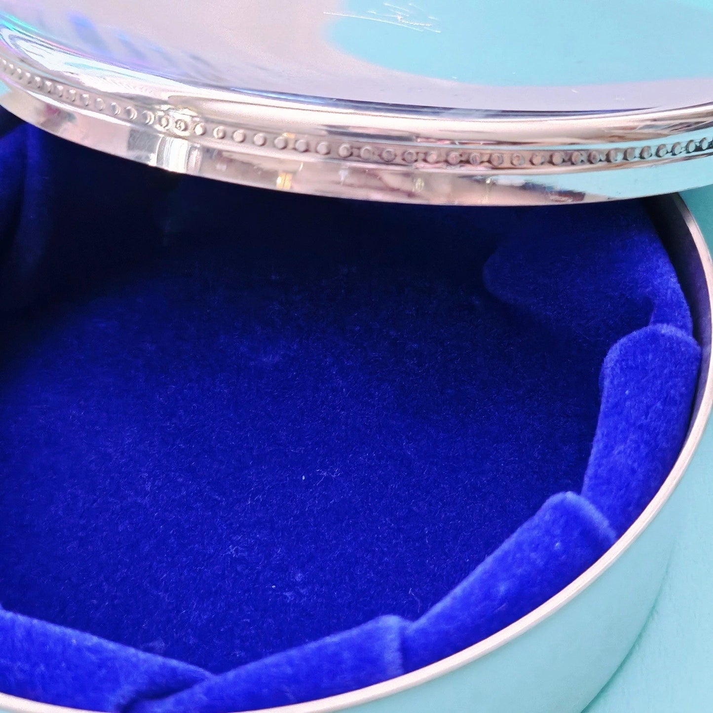 Vintage Tiffany & Co. Rabbit Engraved Silver Tone Handcrafted Pewter Jewelry Box