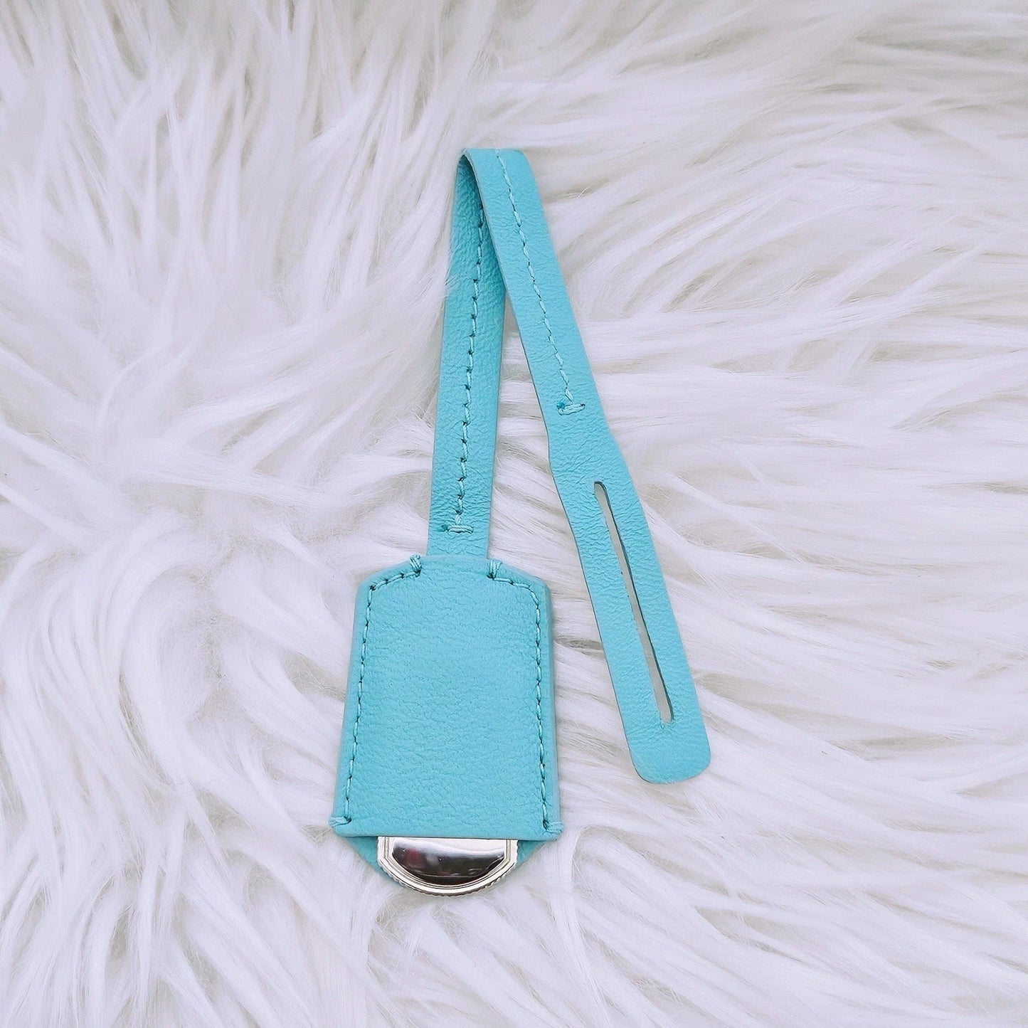 Tiffany & Co. Tiffany Blue Leather Clutchette Luggage Tag Sterling Silver