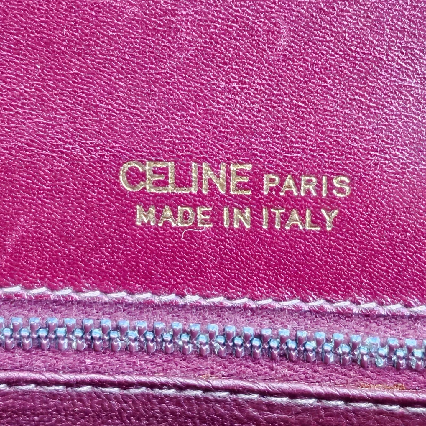 Vintage CELINE Horse Carriage Burgundy Italy Leather Shoulder Bag w Wallet