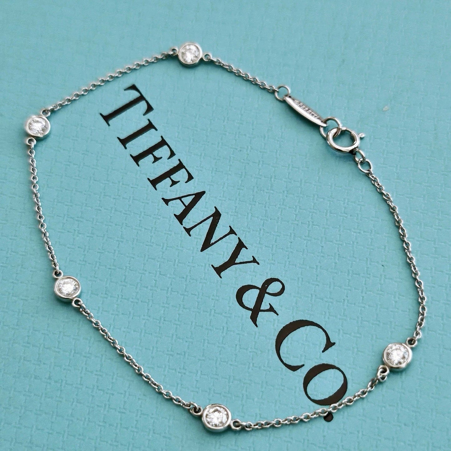 $5,200++ Tiffany & Co. Elsa Peretti .40tcw Diamond By The Yard Platinum Bracelet