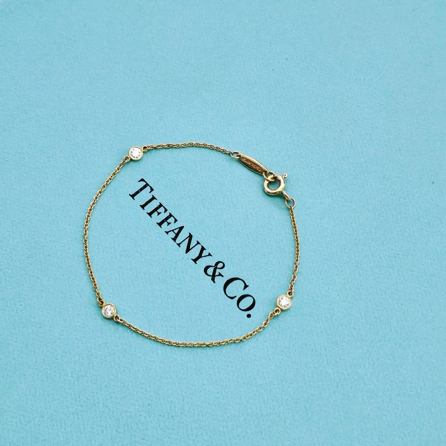 $2,175 Tiffany & Co. Elsa Peretti Diamond By The Yard 18k Yellow Gold Bracelet