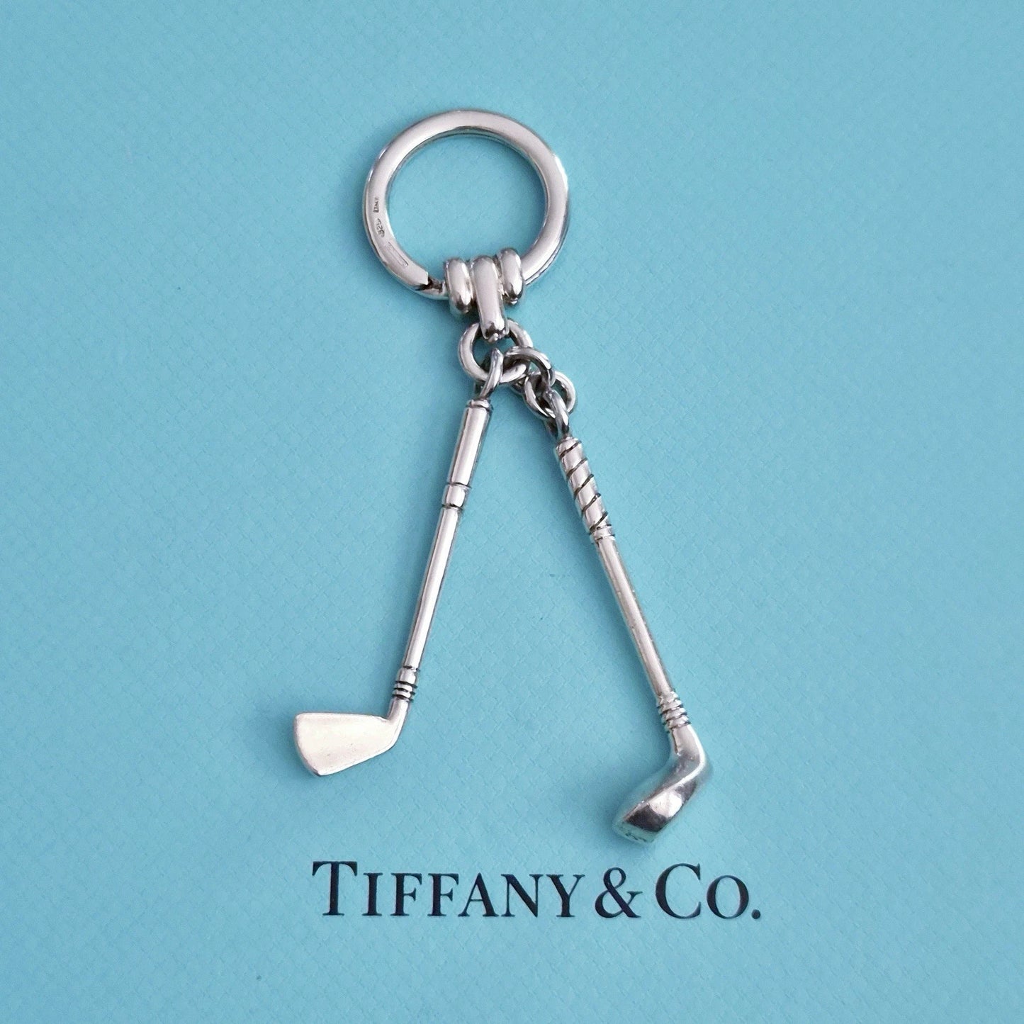 RARE Vintage Tiffany & Co. Sterling Silver Golf Club Key Ring Keychain