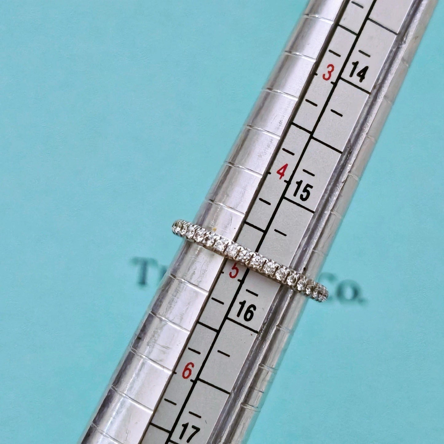 $4,900 Tiffany & Co. Soleste FULL Eternity Diamond Platinum Wedding Ring Band
