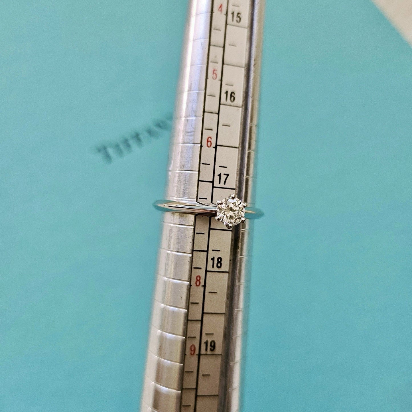 $3,500 Tiffany & Co. Solitaire Platinum Diamond Engagement Ring .33 TCW H VVS1