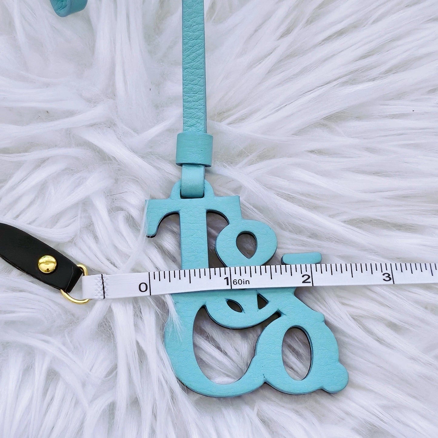 Tiffany & Co. Tiffany Blue Leather T&Co Logo Luggage Tag Made In Italy