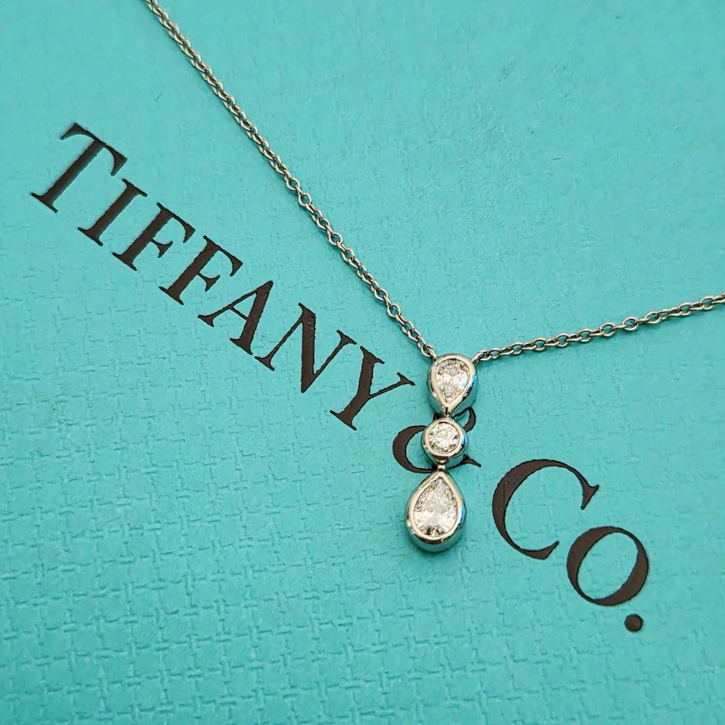 Tiffany & Co. Jazz Tear Drop Pear Shape & Brilliant Cut Diamond Necklace