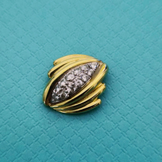 Vintage Tiffany & Co. 18k Yellow Gold Sculptural Pavé Diamond Pendant