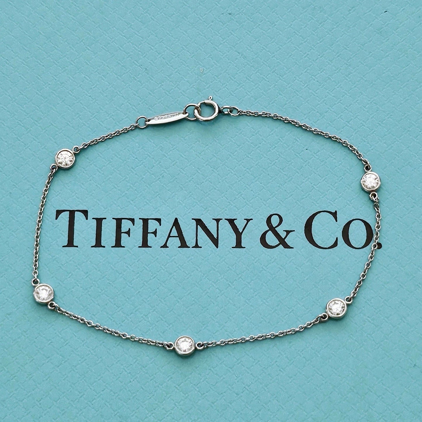 $5,200++ Tiffany & Co. Elsa Peretti .40tcw Diamond By The Yard Platinum Bracelet