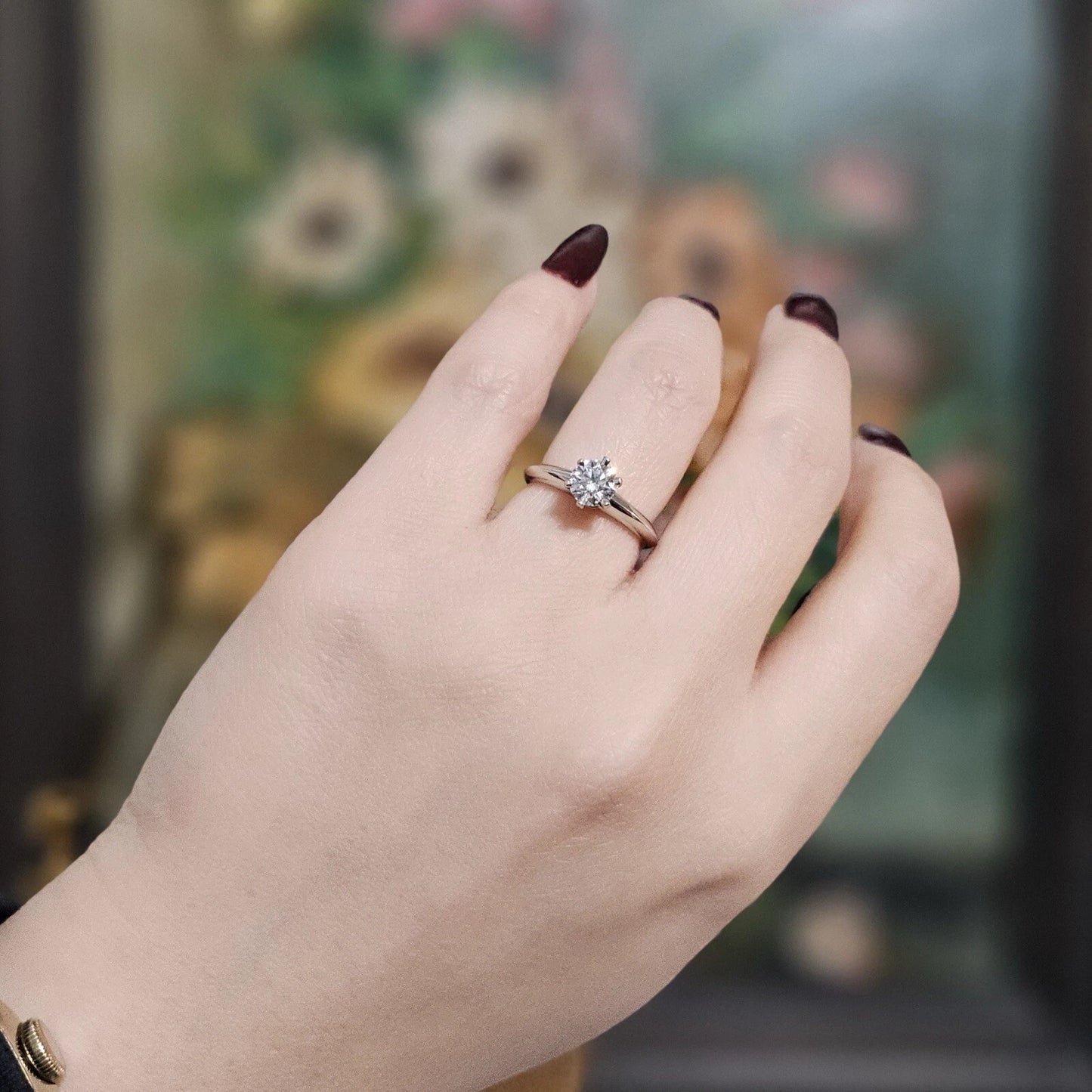 $7,300++ Tiffany & Co. Solitaire Platinum Diamond Engagement Ring .62 TCW