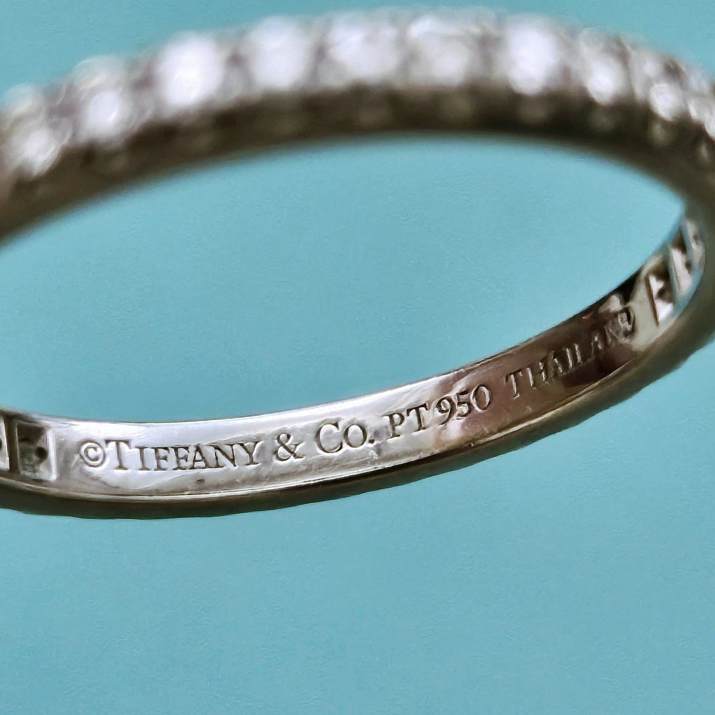 $4,900 Tiffany & Co. Soleste FULL Eternity Diamond Platinum Wedding Ring Band