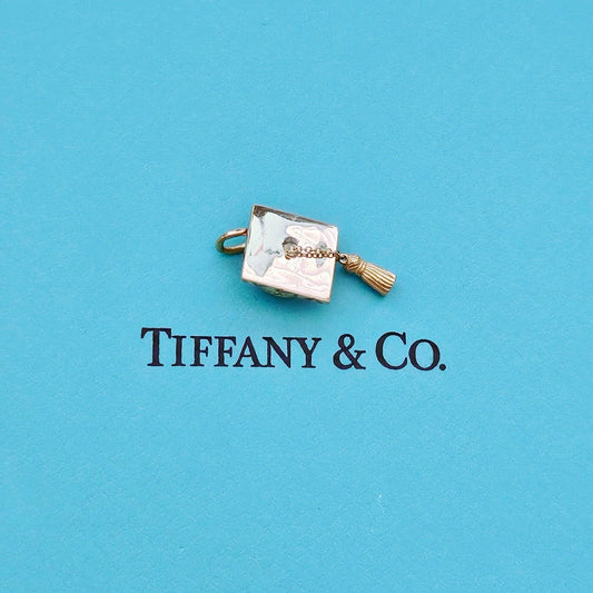 RARE Tiffany & Co. Graduation Cap With Tassel 18k Yellow Gold Charm Pendant