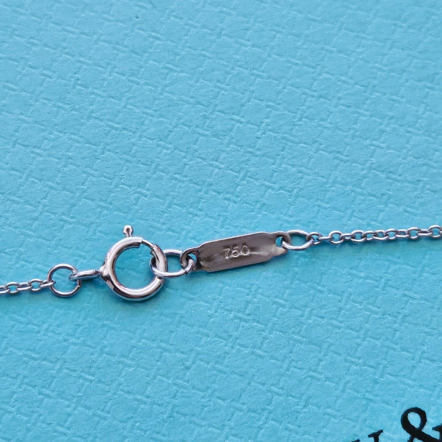 $4,000 Tiffany & Co. 18k WG 1.59ctw Aquamarine & Diamond Lariat Pendant Necklace