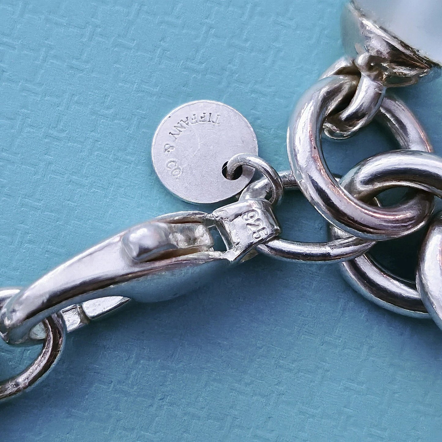 RARE Tiffany & Co. Fascination Gemstone Bracelet Dangle Charm Silver Bracelet