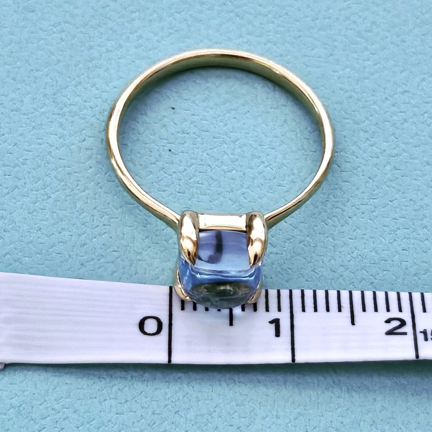 Tiffany & Co. Sugar Stack 18K Yellow Gold Paloma Picasso Blue Topaz Ring