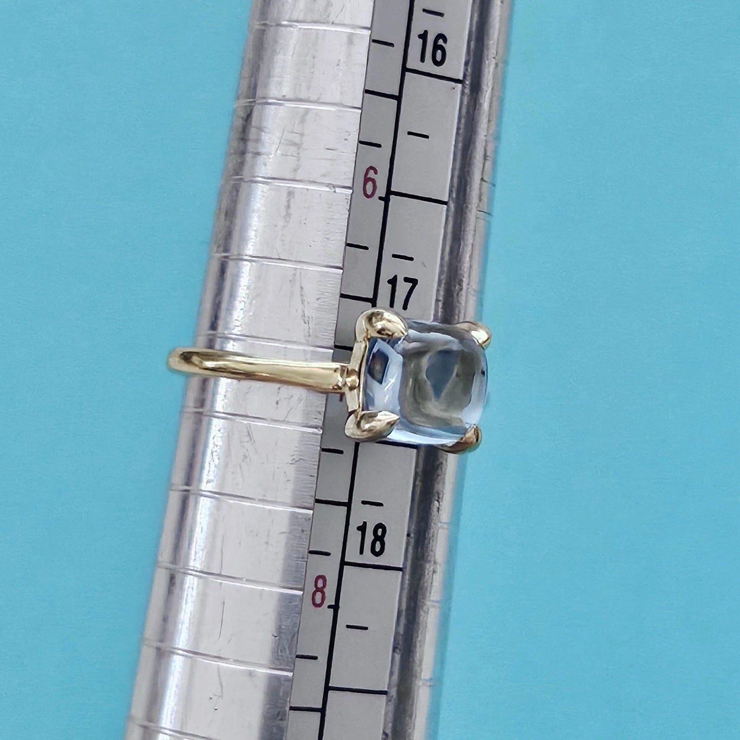 Tiffany & Co. Sugar Stack 18K Yellow Gold Paloma Picasso Blue Topaz Ring