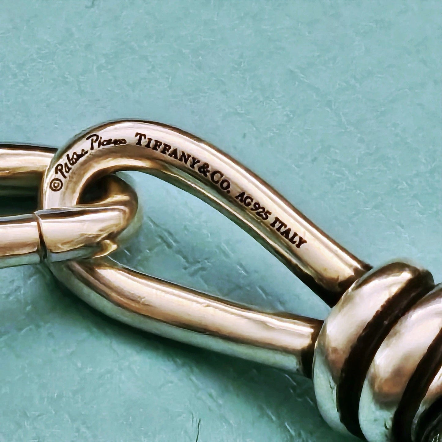 RARE Vintage Tiffany & Co. Paloma Picasso Chrysocolla Silver Knot Bead Bracelet