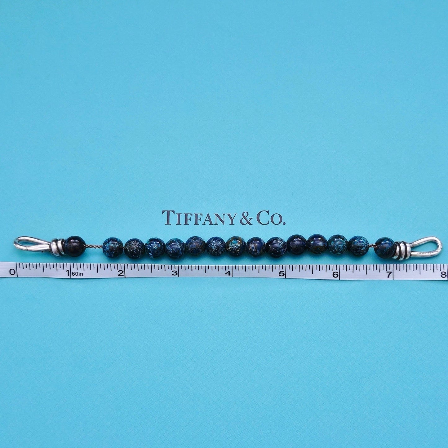 RARE Vintage Tiffany & Co. Paloma Picasso Chrysocolla Silver Knot Bead Bracelet