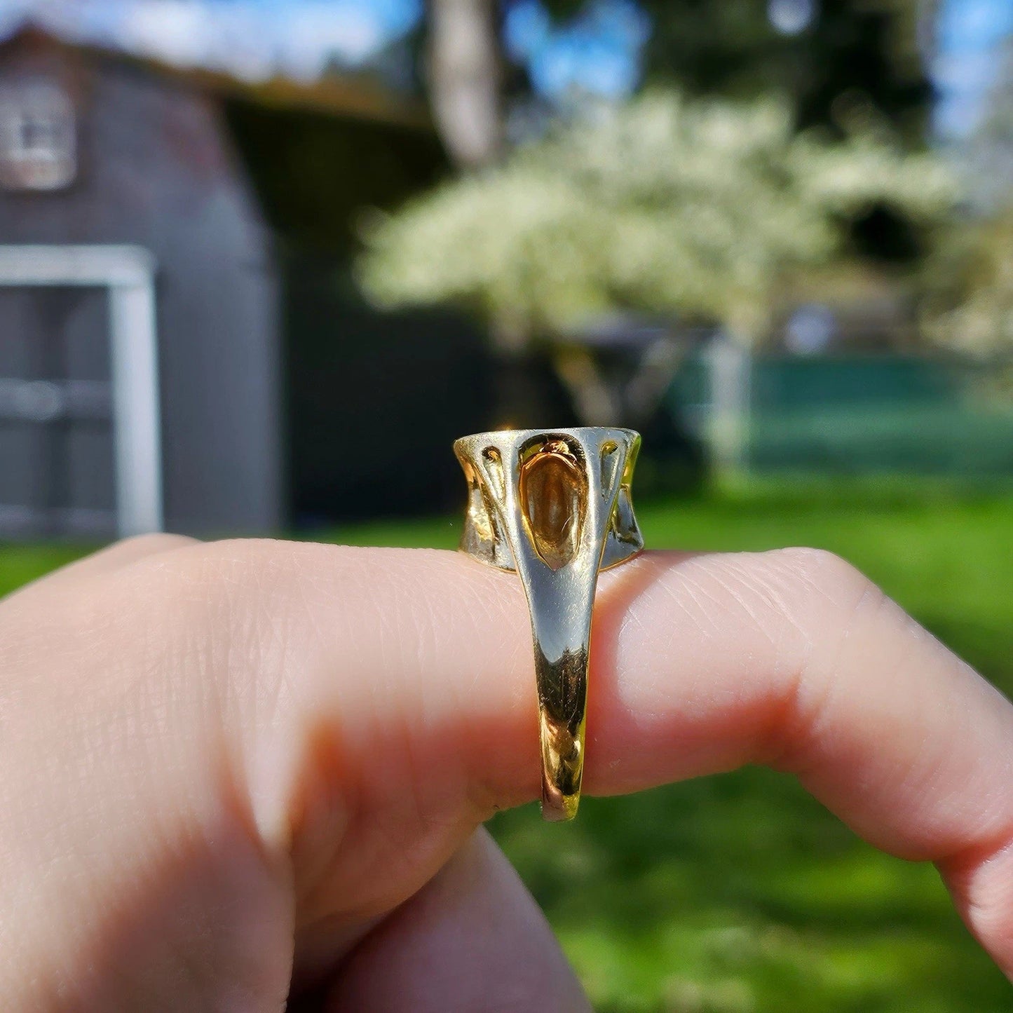 RARE Vintage 1985 Tiffany & Co. Elsa Peretti Sculptural 18k Yellow Gold Ring