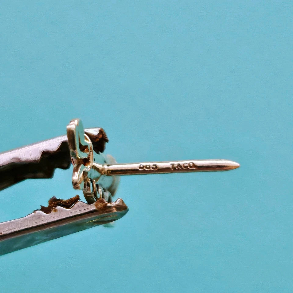 RARE Vintage Tiffany & Co. 14k Yellow Gold Enamel Golf Bag Tie Pin