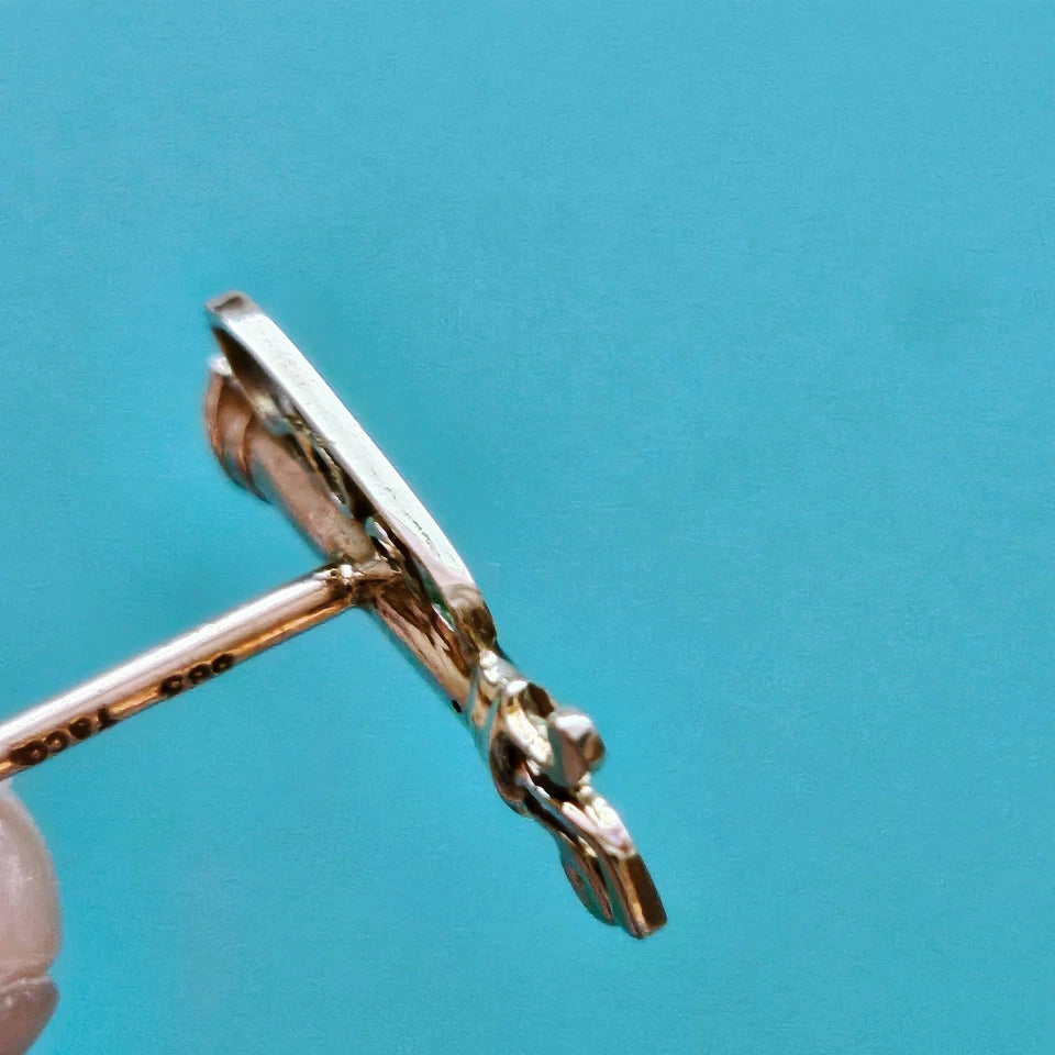 RARE Vintage Tiffany & Co. 14k Yellow Gold Enamel Golf Bag Tie Pin
