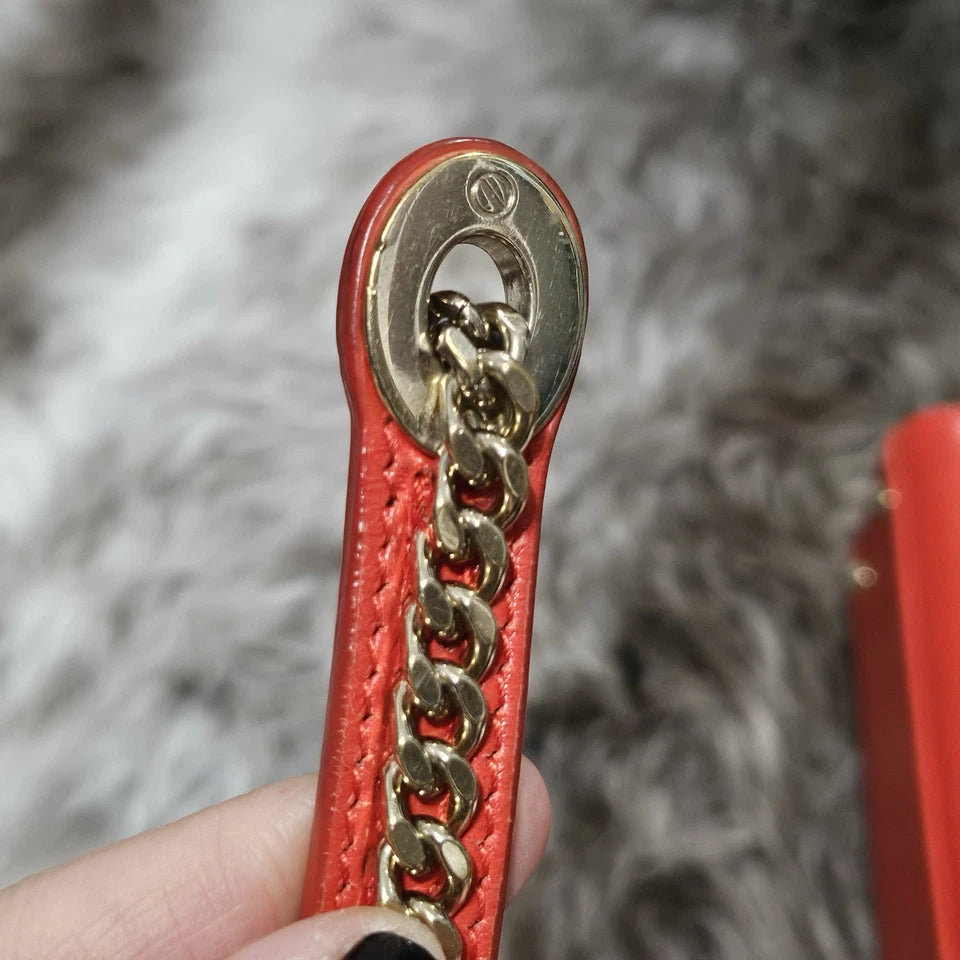 $6,000 Christian Dior Lady Dior Mini Red Sequin Embellished Calfskin Leather Bag