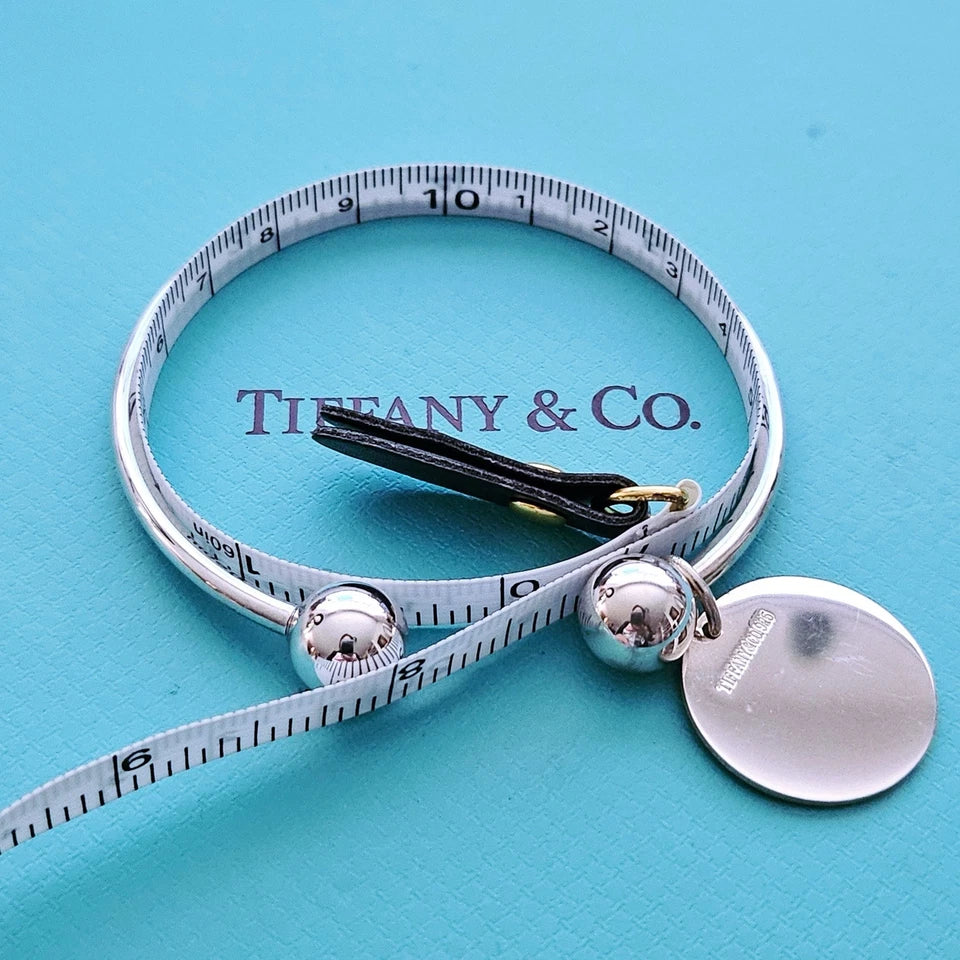 RARE Vintage Tiffany & Co. Hardwear Ball Twist Silver Wire Cuff Bracelet w Charm