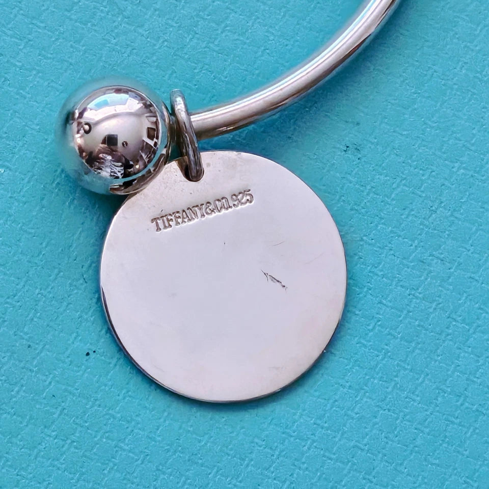 RARE Vintage Tiffany & Co. Hardwear Ball Twist Silver Wire Cuff Bracelet w Charm