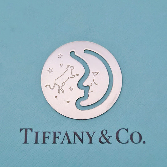 RARE Vintage Tiffany & Co. Cow Jumped Over The Moon Sterling Silver Bookmark