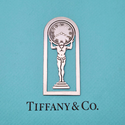 RARE Vintage Tiffany & Co. Atlas Clock Sterling Silver Bookmark