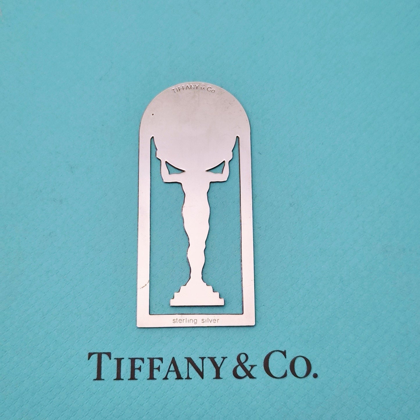 RARE Vintage Tiffany & Co. Atlas Clock Sterling Silver Bookmark