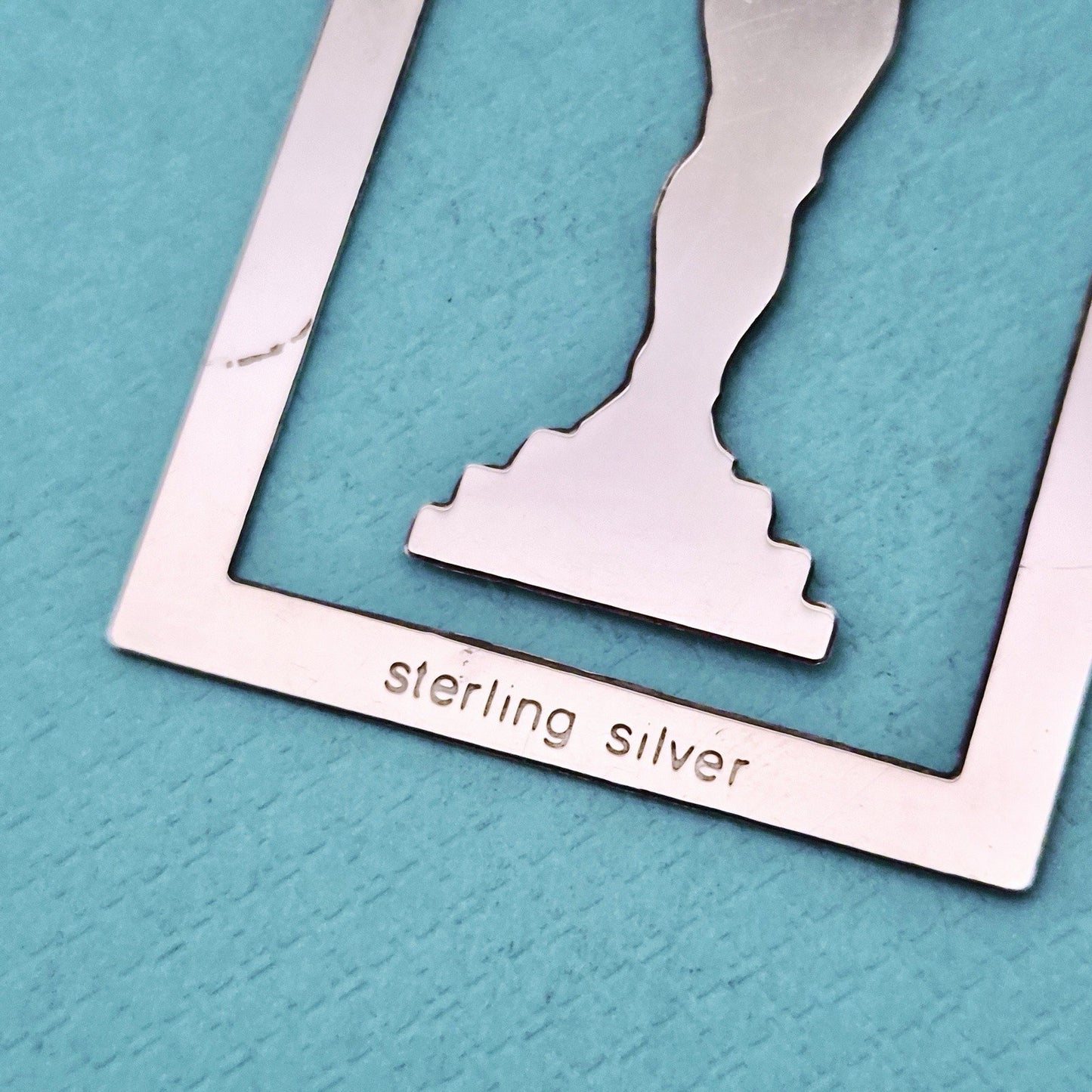 RARE Vintage Tiffany & Co. Atlas Clock Sterling Silver Bookmark