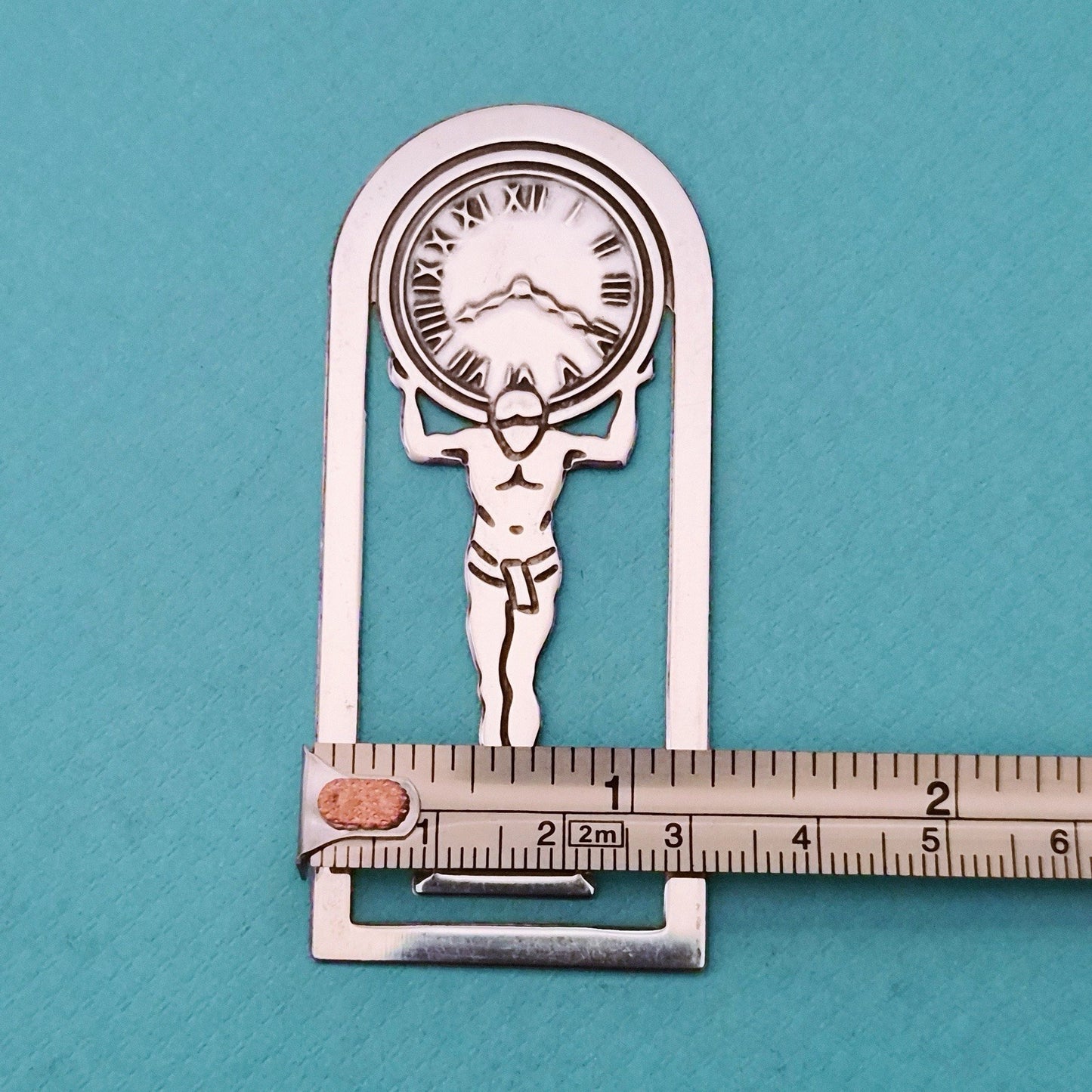RARE Vintage Tiffany & Co. Atlas Clock Sterling Silver Bookmark