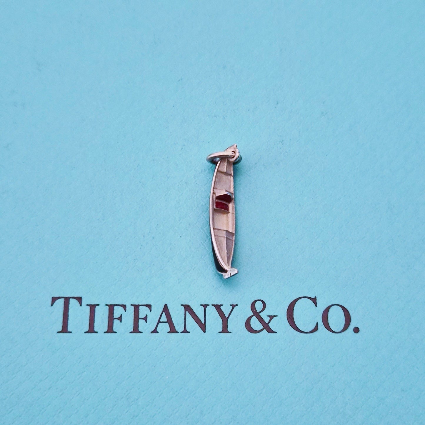 RARE Tiffany & Co. Paloma Picasso Enamel Silver Gondola Boat Charm Pendant
