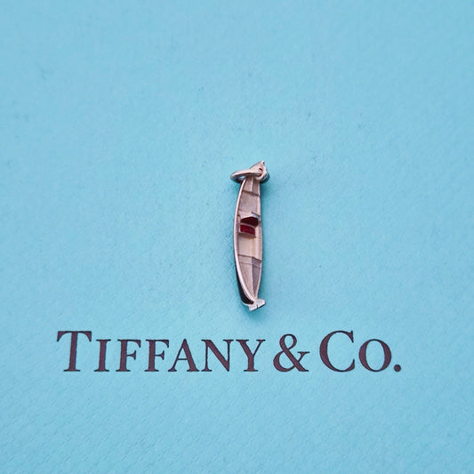 RARE Tiffany & Co. Paloma Picasso Enamel Silver Gondola Boat Charm Pendant