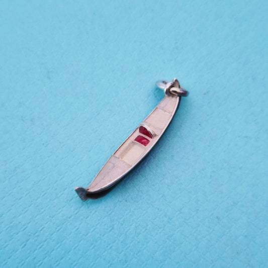 RARE Tiffany & Co. Paloma Picasso Enamel Silver Gondola Boat Charm Pendant