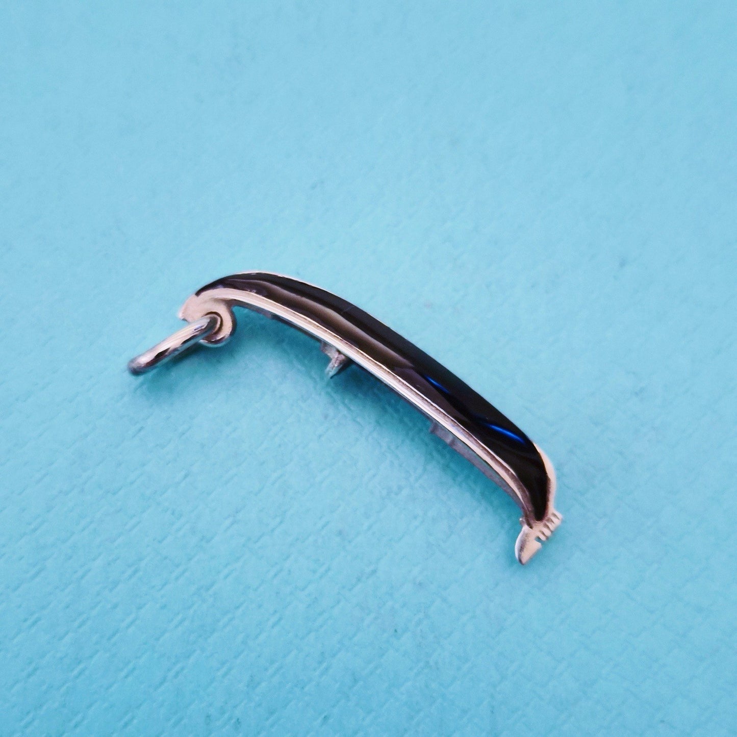 RARE Tiffany & Co. Paloma Picasso Enamel Silver Gondola Boat Charm Pendant