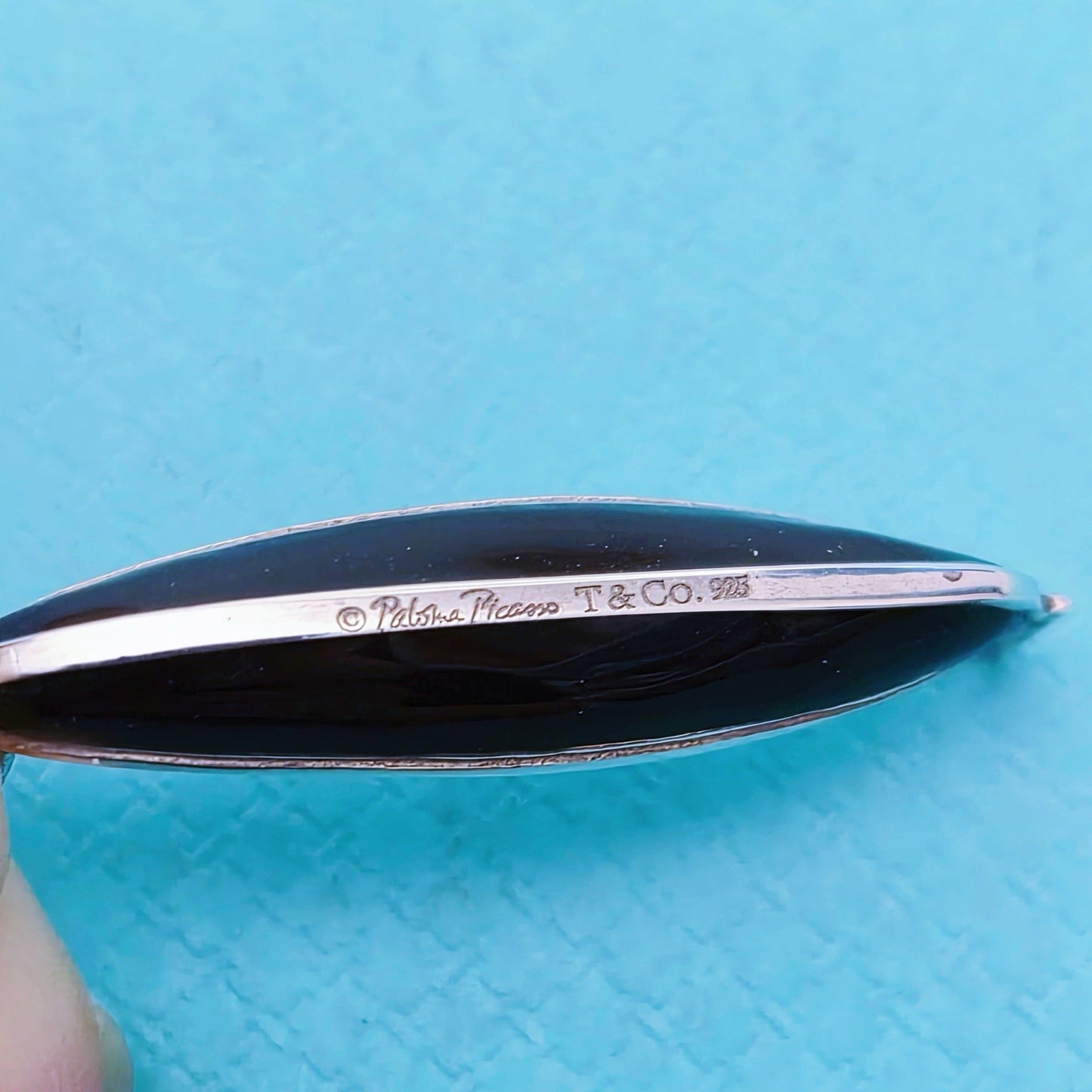 RARE Tiffany & Co. Paloma Picasso Enamel Silver Gondola Boat Charm Pendant