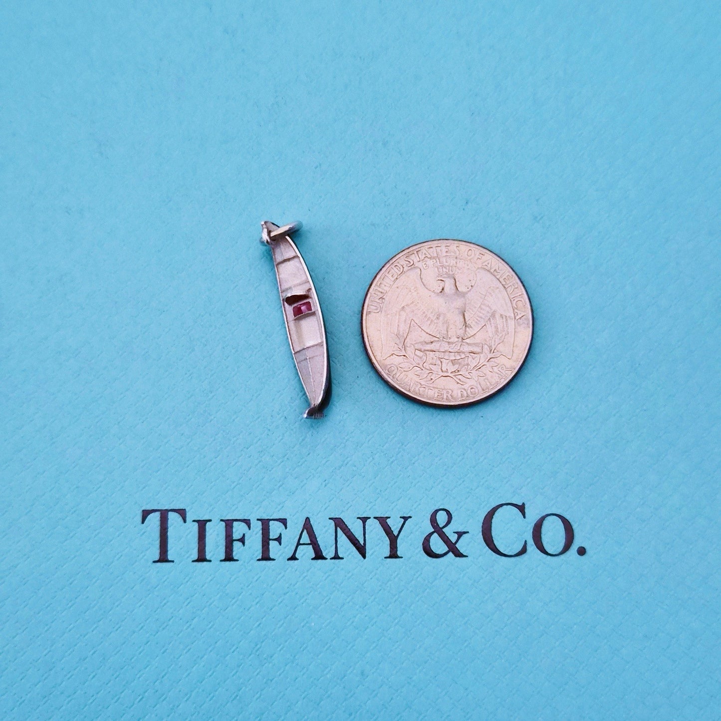 RARE Tiffany & Co. Paloma Picasso Enamel Silver Gondola Boat Charm Pendant