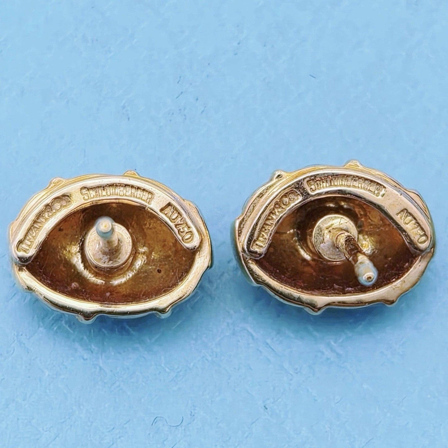 RARE Vintage Tiffany & Co. Schlumberger 18k Gold & Red Enamel Earrings