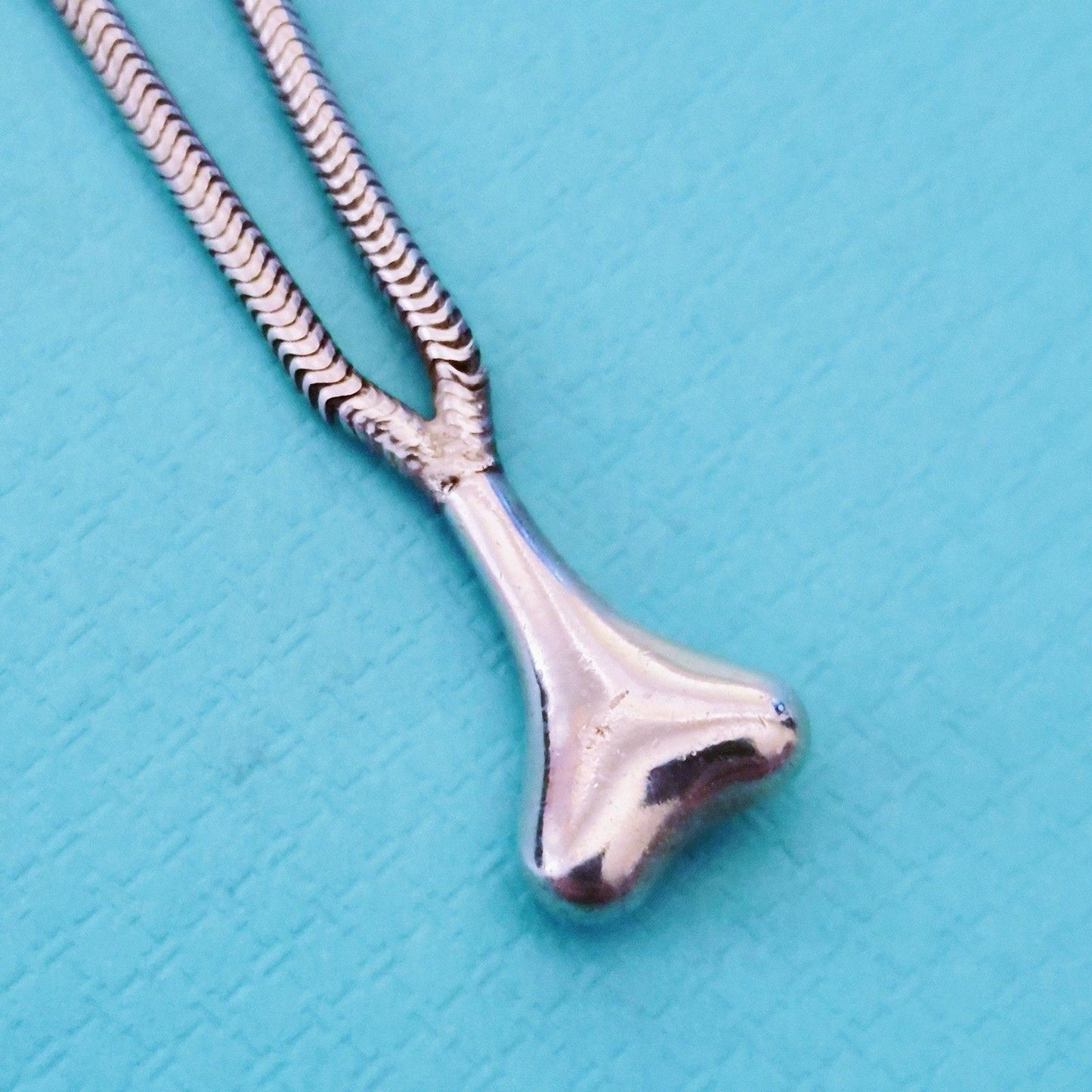 RARE Vintage Tiffany & Co. Snake Chain Bone Sculpture Lariat Silver Necklace