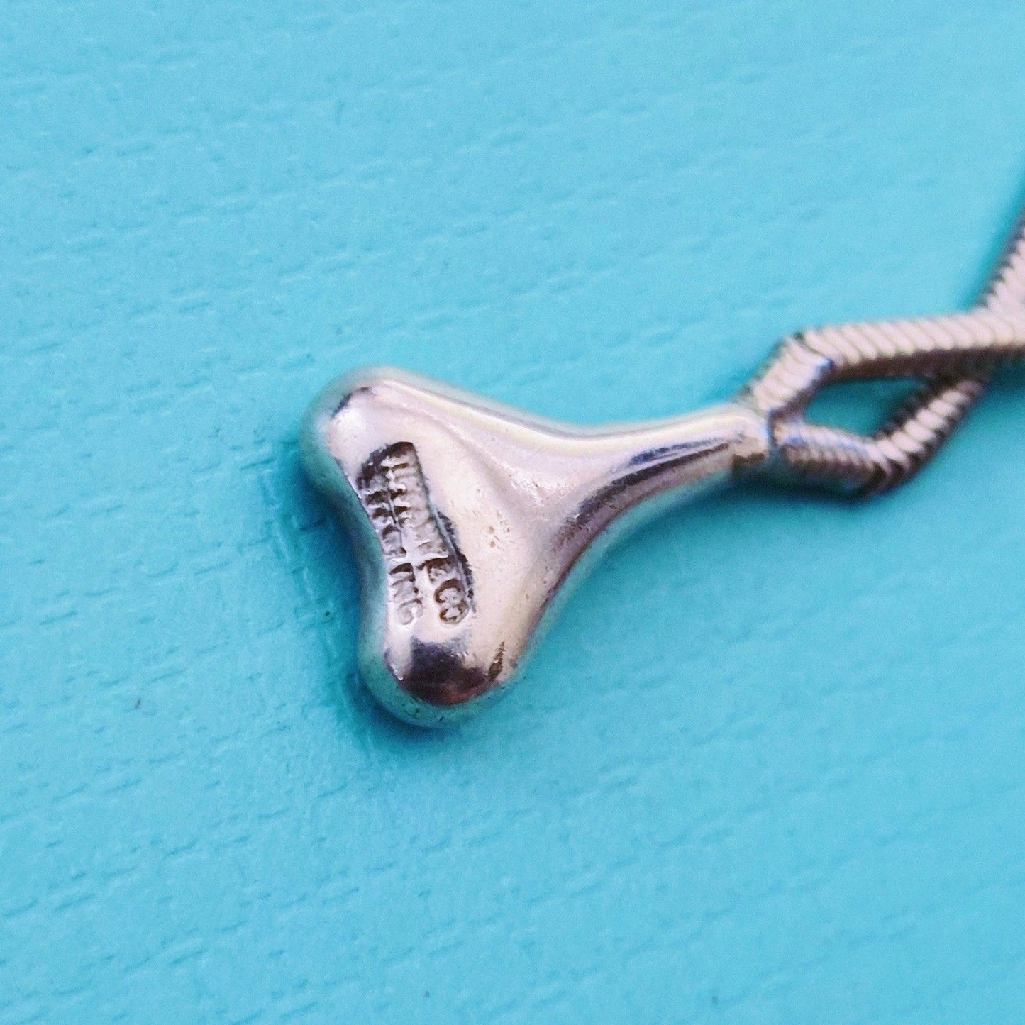 RARE Vintage Tiffany & Co. Snake Chain Bone Sculpture Lariat Silver Necklace