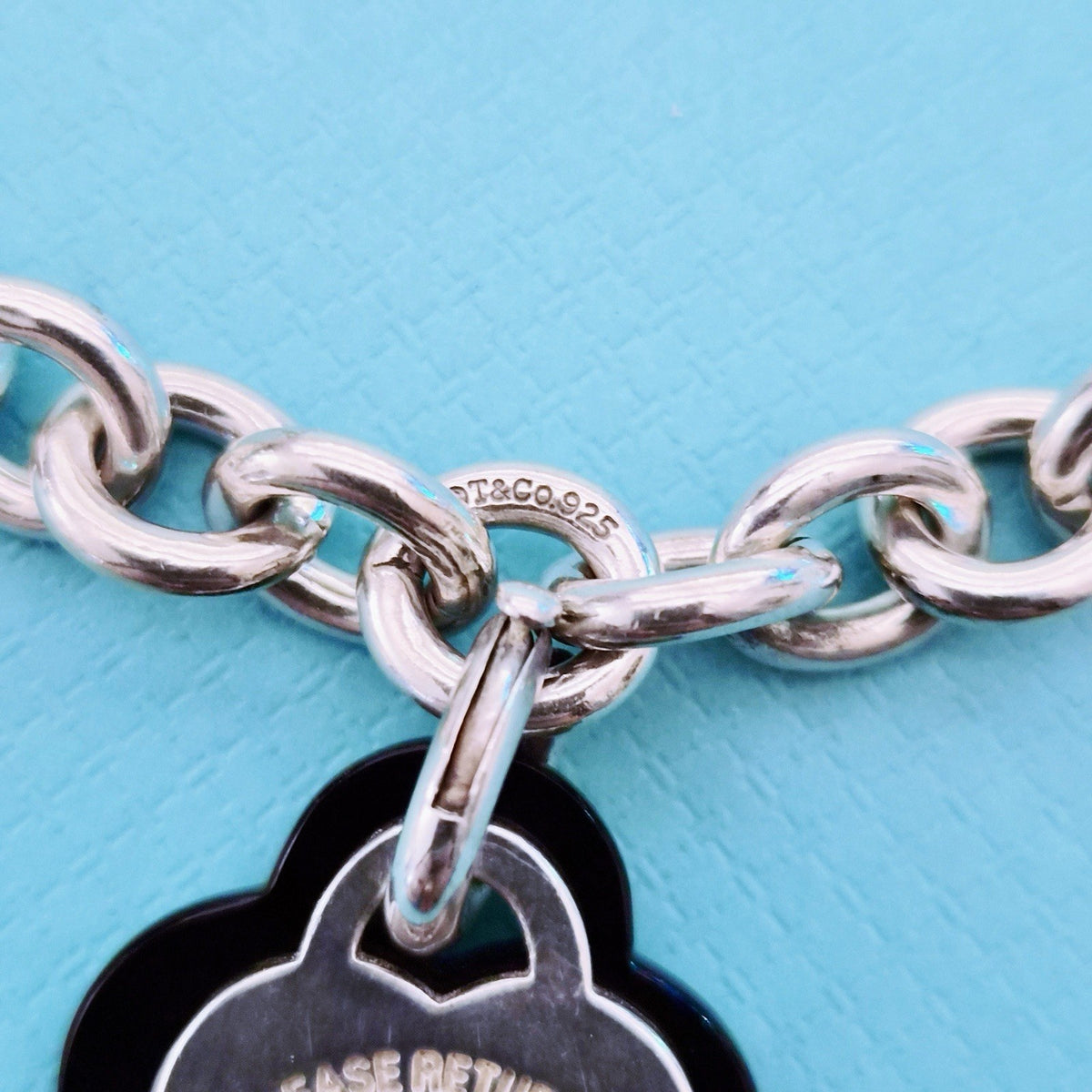 RARE Tiffany & Co. RTT Silver Heart Tag x Onyx Heart Removable Pendant Necklace