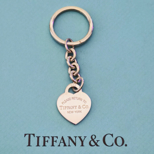 Tiffany & Co. Return to Tiffany Heart Tag Sterling Silver Key Ring Keychain 925